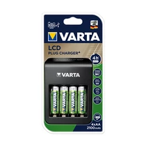 Akkumulátor töltő VARTA LCD Plug + 4 db AA 2100 mAh Akkumulátor töltő VARTA LCD Plug + 4 db AA 2100 mAh