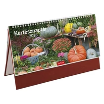 Asztali naptár képes TOPTIMER T054 álló fehér lapos Kertész bordó 2026.