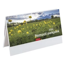 Asztali naptár képes TOPTIMER T054 álló fehér lapos Nemzeti park fehér papír táblás 2026.