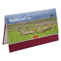Asztali naptár képes TOPTIMER T054 álló fehér lapos Vadászat bordó 2026.