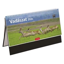 Asztali naptár képes TOPTIMER T054 álló fehér lapos Vadászat fekete 2026.