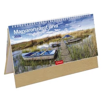 Asztali naptár képes TOPTIMER T056 álló fehér lapos Magyarországot járva bézs 2026.