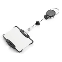 Azonosítókártya tartó DURABLE Extra Strong karabineres kihúzható 1 kártyához  fekete Azonosítókártya tartó DURABLE Extra Strong karabineres kihúzható 1 kártyához  fekete