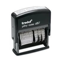 Bélyegző dátum+szöveg TRODAT Printy 4817 12 féle szöveggel fekete ház fekete párna Bélyegző dátum+szöveg TRODAT Printy 4817 12 féle szöveggel fekete ház fekete párna