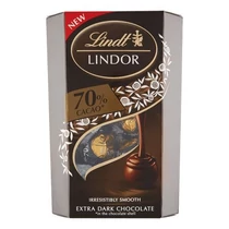 Csokoládé LINDT Lindor 70% Cacao étcsokoládé golyók díszdobozban 200 g Csokoládé LINDT Lindor 70% Cacao étcsokoládé golyók díszdobozban 200 g
