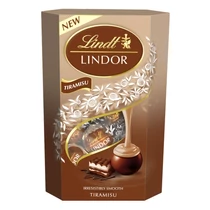 Csokoládé LINDT Lindor Tiramisu tejcsokoládé golyók díszdobozban 200 g