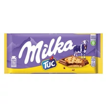 Csokoládé MILKA Tuc Alpesi tejcsokoládés-Sós krékeres 87 g