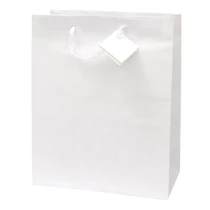 Dísztasak CREATIVE Special Simple L 26cm x 32cm x 12 cm egyszínű fehér zsinórfüles