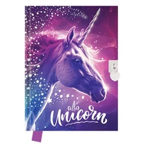 Emlékkönyv JUNIOR Unicorn szív alakú lakattal Emlékkönyv JUNIOR Unicorn szív alakú lakattal