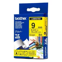 Feliratozó szalag BROTHER TZe-621 9mmx8m laminált sárga alapon fekete írásszín Feliratozó szalag BROTHER TZe-621 9mmx8m laminált sárga alapon fekete írásszín