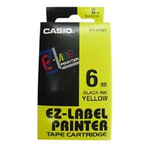Feliratozó szalag CASIO XR 6 YW1 6mm x 8m sárga alapon fekete írásszín Feliratozó szalag CASIO XR 6 YW1 6mm x 8m sárga alapon fekete írásszín
