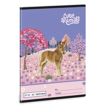 Füzet kockás ARS UNA A/5 32 lapos 27-32 Cute Animals-Horse