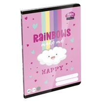 Füzet vonalas LIZZYSULI A/5 32 lapos 21-32 4-8.osztályos Lollipop Rainbow