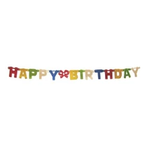 Girland JUNIOR színes papír happy birthday feleiratos 1,5 m