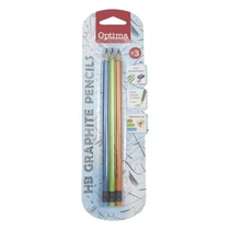 Grafitceruza OPTIMA HB háromszögletű radíros 3 darabos
