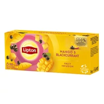 Gyümölcstea LIPTON Mangó-Feketeribizli 20 filter/doboz
