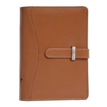 Gyűrűs kalendárium SATURNUS L437 fehér lapos világosbarna műbőr 2026.