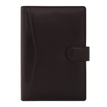 Gyűrűs kalendárium SATURNUS M212 sárga lapos fekete marhabőr 2026.