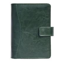 Gyűrűs kalendárium SATURNUS M231 sárga lapos zöld műbőr 2026.