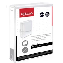 Gyűrűskönyv OPTIMA panorámás A/4 4 gyűrű 38mm fehér