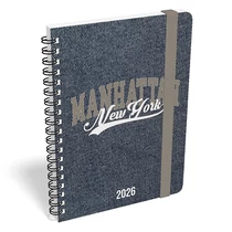 Határidőnapló LIZZY CARD B/6 heti spirálozott gumis Manhattan New York 2026.