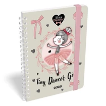 Határidőnapló LIZZY CARD B/6 heti spirálozott gumis Tiny dancer lovely ballerina 2026.