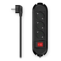 Kábel hosszabbító HAMA 3 aljzat 1,5m kapcsolóval fekete Kábel hosszabbító HAMA 3 aljzat 1,5m kapcsolóval fekete