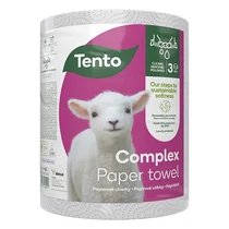 Kéztörlő tekercses háztartási TENTO Complex 55 m 1 tekercses 3 rétegű Kéztörlő tekercses háztartási TENTO Complex 55 m 1 tekercses 3 rétegű