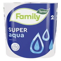 Kéztörlő tekercses háztartási TENTO Family super aqua 2 tekercses 2 rétegű Kéztörlő tekercses háztartási TENTO Family super aqua 2 tekercses 2 rétegű