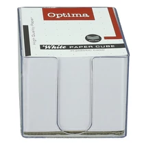 Kockatömb fehér OPTIMA 9x9x9 cm műanyag tartóban