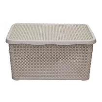 Kosár rattan hatású műanyag fedéllel 30L Kosár rattan hatású műanyag fedéllel 30L