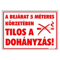 Matrica A bejárat 5m-es körzetében tilos a dohányzás! piros "C" Matrica A bejárat 5m-es körzetében tilos a dohányzás! piros "C"