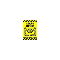 Matrica Kérjük tartson minimum 1,5 m távolságot sárga  16,5 x 11,5 cm "K" Matrica Kérjük tartson minimum 1,5 m távolságot sárga  16,5 x 11,5 cm "K"