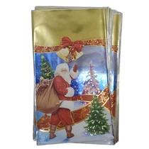 Mikulászacskó műanyag 20x35 cm Arany Mikulás széles 100 darabos Mikulászacskó műanyag 20x35 cm Arany Mikulás széles 100 darabos
