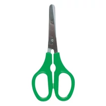 Olló iskolai GRAND kerekített vonalzós 13cm zöld