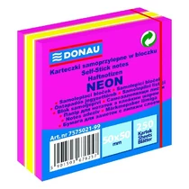 Öntapadós jegyzettömb DONAU 50x50 mm 250 lap vegyes neon színek rózsaszín