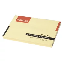 Öntapadós jegyzettömb OPTIMA 75x127mm sárga 100 lap