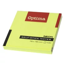 Öntapadós jegyzettömb OPTIMA 75x75mm neon zöld 100 lap