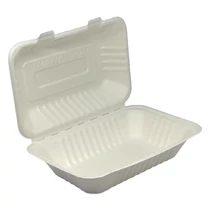 Papírdoboz eldobható ételes KOMP cukornád lebomló 22,86X15,24x8,12 cm natúr 125 darabos