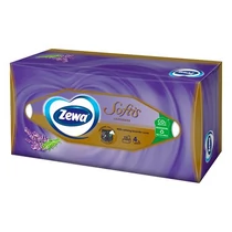 Papírzsebkendő ZEWA Softis 4 rétegű 80 darabos dobozos Levendula Papírzsebkendő ZEWA Softis 4 rétegű 80 darabos dobozos Levendula