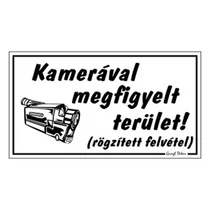 Piktogram Kamerával megfigyelt terület fehér Piktogram Kamerával megfigyelt terület fehér