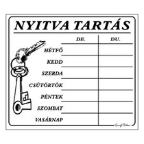 Piktogram Nyitva tartás /számokkal/ 7 napos fehér Piktogram Nyitva tartás /számokkal/ 7 napos fehér