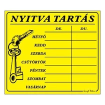 Piktogram Nyitva tartás /számokkal/ 7 napos sárga Piktogram Nyitva tartás /számokkal/ 7 napos sárga