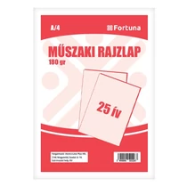 Rajzlap műszaki FORTUNA A/4 180 g 25 lapos Rajzlap műszaki FORTUNA A/4 180 g 25 lapos