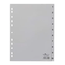 Regiszter DURABLE műanyag nyomtatott A/4 1-10 részes szürke