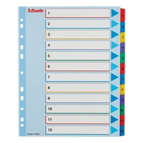 Regiszter ESSELTE A/4 maxi laminált karton újraírható 1-12 Regiszter ESSELTE A/4 maxi laminált karton újraírható 1-12