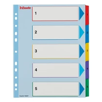 Regiszter ESSELTE A/4 maxi laminált karton újraírható 1-5