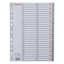 Regiszter ESSELTE A/4 műanyag 1-54 szürke Regiszter ESSELTE A/4 műanyag 1-54 szürke