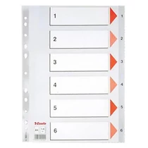 Regiszter ESSELTE A/4 műanyag 1-6 szürke