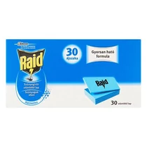 Rovarírtó szúnyogirtó RAID utántöltő lap elektromos készülékhez 30 darabos Rovarírtó szúnyogirtó RAID utántöltő lap elektromos készülékhez 30 darabos